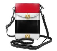 QAZWZML Egyptian flag Pattern crossbody bag, flap leather wallet, detachable shoulder strap, suitable for travel and camping.