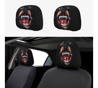 QAZWZML Elastic car headrests Cool Rottweiler Dog Art printed headrest covers 2-piece set suitable for most vehicles