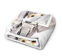 QAZWZML Elephant and Sunflower Printed bed blanket multi-yard flannel blanket home decor gift 4 sizes 50"x40"