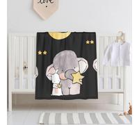 QAZWZML Elephant and White RabbitBaby swaddle blanket, perfect for newborns, crib blankets, for use in the crib, naptime, or daycare