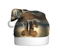 QAZWZML Elephants and Baby Elephants by The Sea Printed Christmas decorative hats, adult Christmas hats, holiday party supplies for men and women