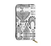 QAZWZML Feather Head Band Teepee Tent Coin Storage Bag, Long Clutch, Mobile Phone Bag and ID Card Compartment are Suitable for Travel and Daily use