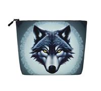 QAZWZML Fierce wolf head Printed cosmetic bag, women's toiletry bag, suitable for leisure travel and daily storage.