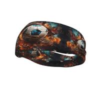 QAZWZML Firecracker Soccer prints headbandsweat absorbing and breathable neutral strap, suitable for gym and outdoor activities