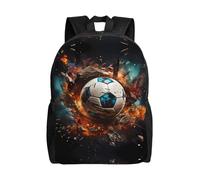 QAZWZML Firecracker Soccer prints men's and women's large laptop backpacks with compartments, waterproof travel backpacks, durable Oxford bags