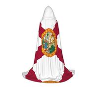 QAZWZML Flag of Florida S prints Capes Stage Performances, Theater Performances, Cosplay Youth Hooded Capes