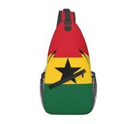 QAZWZML Flag of Ghana Patterned single shoulder crossbody bag, adjustable chest bag, designed specifically for travel and cycling