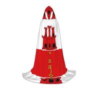 QAZWZML Flag of Gibraltar Printed Large Capes Stage Performances, Theater Performances, Cosplay Youth Hooded Capes
