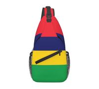 QAZWZML Flag of Mauritius Patterned single shoulder crossbody bag, adjustable chest bag, designed specifically for travel and cycling