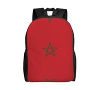 QAZWZML Flag of Morocco prints men's and women's large laptop backpacks with compartments, waterproof travel backpacks, durable Oxford bags