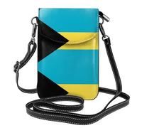 QAZWZML Flag of the Bahamas Pattern crossbody bag, flap leather wallet, detachable shoulder strap, suitable for travel and camping.