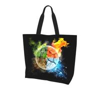 QAZWZML Four Elements Printed Women's Large Capacity Shopping Bag Handbag and Shoulder Bag Essential for Commuting and Shopping