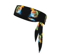QAZWZML Four Elements printing sports headband for men and women, sweat-absorbing headband for badminton, mountaineering and cycling