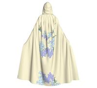 QAZWZML Fresh Orchids Patterned adult hooded cape, unisex cosplay cape, suitable for Halloween, carnivals, and festival parties.