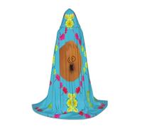 QAZWZML Frightened Pomegranate Printed Large Capes Stage Performances, Theater Performances, Cosplay Youth Hooded Capes