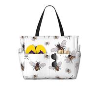 QAZWZML Funny Bees Patterned large capacity organizer, suitable for camping, gym use, and travel.