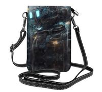 QAZWZML Future Robot Small crossbody phone wallet with flip cover, perfect for shopping, travel, and everyday use.