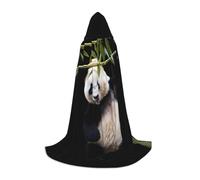 QAZWZML Giant panda playing with bamboo S prints Capes Stage Performances, Theater Performances, Cosplay Youth Hooded Capes