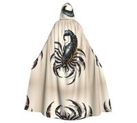 QAZWZML giant scorpion Printed Hooded Cape with Bow Tie and Zipperless Design, Suitable for Parties, Cosplay, and Themed Costumes