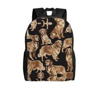 QAZWZML Golden Retrievers prints men's and women's large laptop backpacks with compartments, waterproof travel backpacks, durable Oxford bags