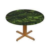 QAZWZML Green Army Digital Camouflage Patterned M round stretchy tablecloth, suitable for decorating round and octagonal tables.