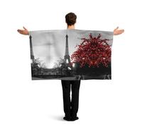 QAZWZML Grey Paris Eiffel Tower 2026 World Cup Flag Cape with Sleeves Unisex