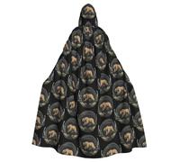 QAZWZML Grizzly Bear Stylish patterned hooded cape, warm cloak suitable for holiday parties, dances or gatherings.
