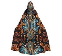 QAZWZML Halloween adult hooded cape Nice symmetrical pattern printed holiday hooded cape suitable for holiday costumes and character costumes