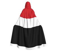 QAZWZML Halloween adult hooded cape Yemeni flag printed holiday hooded cape suitable for holiday costumes and character costumes