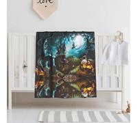 QAZWZML Halloween Pumpkin GraveyardBaby swaddle blanket, perfect for newborns, crib blankets, for use in the crib, naptime, or daycare