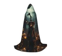 QAZWZML Halloween Trick-or-Treating Boy Printed Medium hooded cape, cosplay costume, perfect for fancy dress and holiday parties