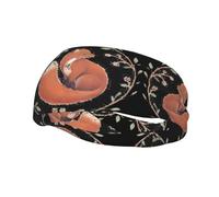 QAZWZML Hand Painted Fox prints headbandsweat absorbing and breathable neutral strap, suitable for gym and outdoor activities