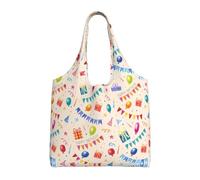 QAZWZML Happy birthday to you Printed single-shoulder commuter canvas bag suitable for travel, commuting or shopping, fitness and sports leisure bag