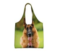 QAZWZML Happy german shepherd Printed single-shoulder commuter canvas bag suitable for travel, commuting or shopping, fitness and sports leisure bag