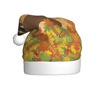 QAZWZML Happy Thanksgiving Decor Turkey with Maple Leaves Adult Christmas hats with printed holiday prints perfect for stage performances holiday parties and more