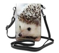 QAZWZML hedgehog printing crossbody bag, flap leather wallet, detachable shoulder strap, suitable for travel and camping.
