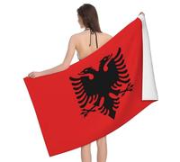 QAZWZML Home microfiber Albanian flag prints bath towels for travel, beach, and bathroom use. Highly absorbent and soft pool towels for men and women, quick drying