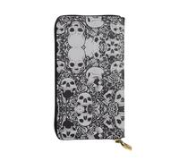 QAZWZML Horrible Dark Skulls Flowers Pattern Coin Storage Bag, Long Clutch, Mobile Phone Bag and ID Card Compartment are Suitable for Travel and Daily use