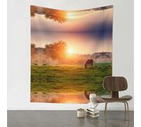 QAZWZML Horse at dusk Printed decorative tapestry, wall hanging, suitable for bedrooms, dormitories, picnic blankets, etc.