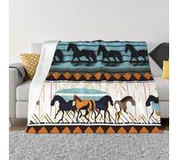 QAZWZML Horse Stripes Pattern Printed Sofa Throw, Warm Decorative Throw Suitable for Sofas and beds, Available in 4 Sizes 60"x50"