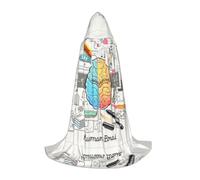 QAZWZML Human Brain patterned teen L hooded cape for holiday parties, witch costumes and costume parties