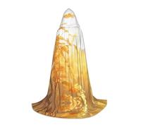 QAZWZML in the fields Printed Medium hooded cape, cosplay costume, perfect for fancy dress and holiday parties