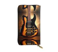 QAZWZML Instrumental Guitar Leather clutch wallet, suitable for men or women long wallet, size 2.5 * 10.5 inches