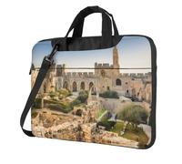 QAZWZML Israel at The Tower of David Patterned 13 inch portable laptop bag with shoulder strap, can be worn as a crossbody bag