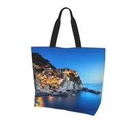 QAZWZML Italy Sea at Sunset Printed Women's Large Capacity Shopping Bag Handbag and Shoulder Bag Essential for Commuting and Shopping