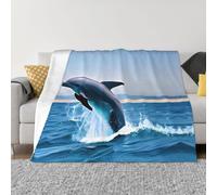 QAZWZML Jumping up Dolphins Printed Sofa Throw, Warm Decorative Throw Suitable for Sofas and beds, Available in 4 Sizes 80"x60"