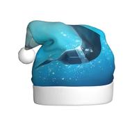 QAZWZML Kiss Dolphin Tale Pattern Adult Christmas hat printed holiday hat suitable for New Year's parties and holiday family gatherings