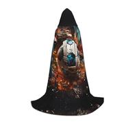 QAZWZML L Firecracker Soccer Printed hooded cape for stage performance cosplay