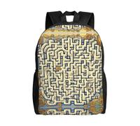 QAZWZML Labyrinth Treasure Map prints men's and women's large laptop backpacks with compartments, waterproof travel backpacks, durable Oxford bags