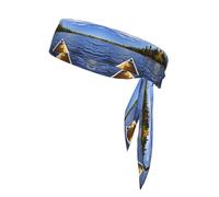 QAZWZML landscape printing sports headband for men and women, sweat-absorbing headband for badminton, mountaineering and cycling
